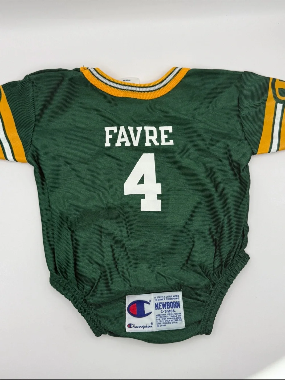 Vintage Champion Green Bay Packers Brett Favre #4 Baby Jersey Bodysuit 6-9M